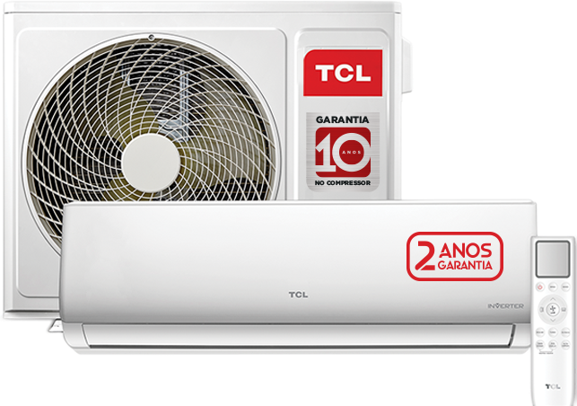 TCL Série A2 com evaporadora, condensadora e controle remoto